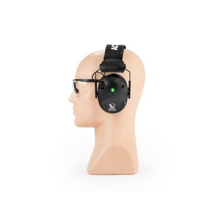 Słuchawki ochronne Active PRO + Okulary - Czarne - RealHunter
