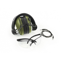 Słuchawki ochronne Active PRO + Okulary - Olive - RealHunter