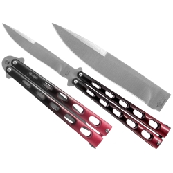 Nóż motylkowy Joker JKR595 czarno-czerwony