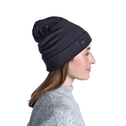 Czapka unisex BUFF Merino Heavyweight Solid czarna