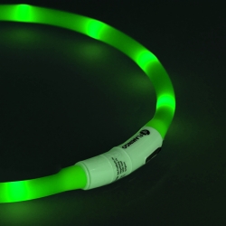 Obroża led dla psa Flamingo Nera zielona 16 mm