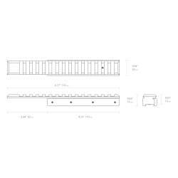 Przedłużony adapter szyny Hawke Dovetail na Picatinny