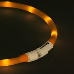 Obroża led dla psa Flamingo Nera pomarańczowa 16 mm