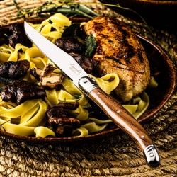 Nóż Laguiole do steków z stali nierdzewnej 6 sztuk w bloku drewnianym