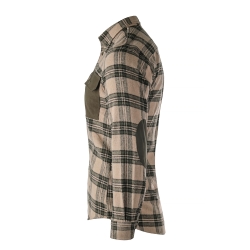 Koszula męska Tagart Alaska slim, flanelowa,  beżowa w zieloną kratę