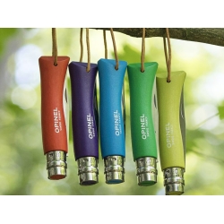 Nóż Opinel Colorama 07 inox grab niebieski z rzemieniem