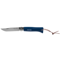 Nóż Opinel Colorama 08 inox grab granatowy z rzemieniem