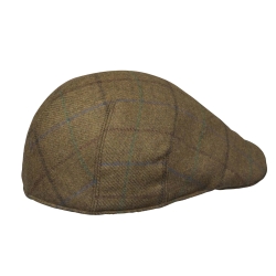 Kaszkiet męski Chevalier Dalton Tweed Sixpence Cap Oak Brown Checked