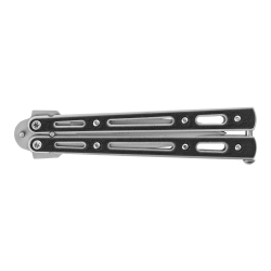 Nóż motylkowy Joker JKR200 srebrno-czarny