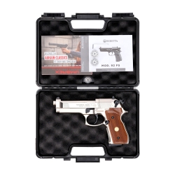 Pistolet wiatrówka Beretta M92 FS nickel/wood 4,5 mm Diabolo CO2