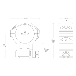 Montaż lunety Hawke Tactical wysoki 34 mm Weaver
