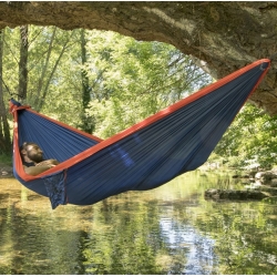 Hamak Ticket To The Moon dwuosobowy niebiesko-pomarańczowy