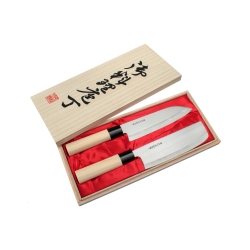 Zestaw 2 noży Satake Megumi Classic Santoku / Classic Nakiri