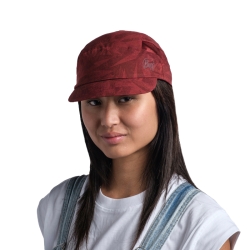 Składana czapka damska z daszkiem BUFF czerwona