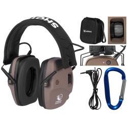 Ochronniki słuchu aktywne RealHunter Active ProSHOT BT brązowe