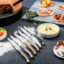 Nóż Laguiole do steków z stali nierdzewnej 6 sztuk w bloku drewnianym