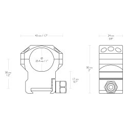 Montaż lunety Hawke Tactical wysoki 1