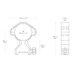 Montaż lunety Hawke Precision Steel wysoki 34 mm Weaver