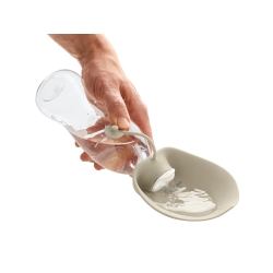 Butelka silikonowa z miską List 550 ml beżowa