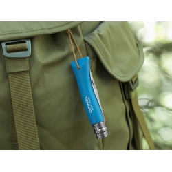 Nóż Opinel Colorama 07 inox grab niebieski z rzemieniem