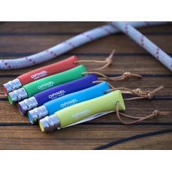 Nóż Opinel Colorama 07 inox grab niebieski z rzemieniem