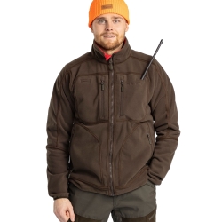 Kurtka męska polarowa Pinewood dwustronna Furudal, brązowo/czerwona