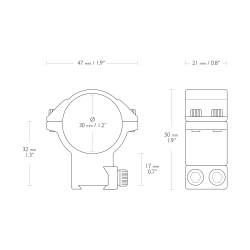 Montaż lunety Hawke Match wysoki 30 mm Dovetail