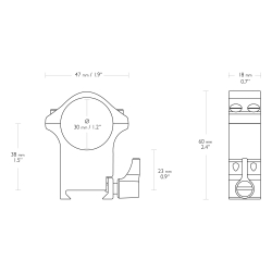 Montaż lunety Hawke Professional Steel bardzo wysoki 30 mm Weaver