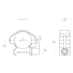 Montaż lunety Hawke Precision Steel niski 1