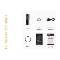 Latarka LED Fenix E02R czarna