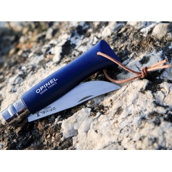 Nóż Opinel Colorama 08 inox grab granatowy z rzemieniem