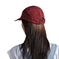 Składana czapka damska z daszkiem BUFF czerwona