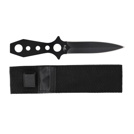 Nóż rzutka Fox Outdoor 22,5 cm w pokrowcu czarny