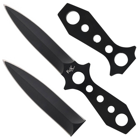 Nóż rzutka Fox Outdoor 22,5 cm w pokrowcu czarny