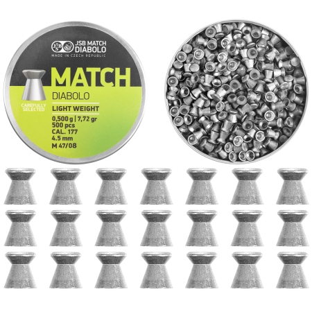 Śrut diabolo JSB Match Light 4,51 mm 500 szt. 0,500 g / 7,72 g