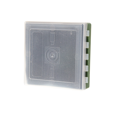 Pudełko Megaline 11x11x3,5 cm zielono-przezroczyste gąbka 1 szczęka rekina