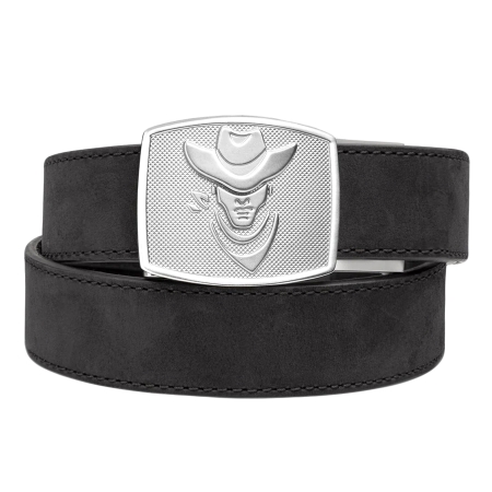 Pas Kore Essentials Cowboy Buckle Black Buffalo Leather Gun Belt