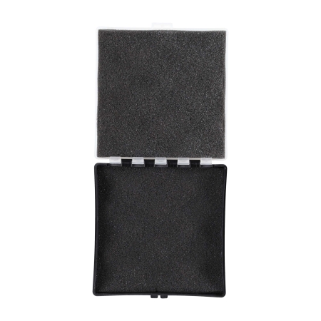 Pudełko Megaline 11x11x3,5 czarno-przezroczysty gąbka 2 szczęki rekina