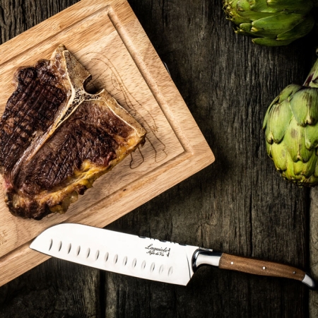 Nóż Laguiole Santoku Olive z deską do krojenia