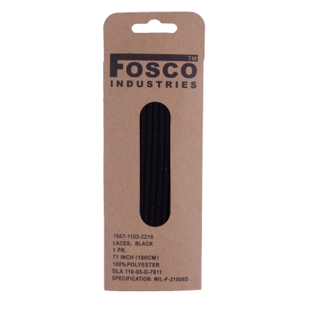 Sznurówki Fosco 180 cm poliester czarne