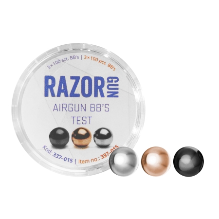 Śrut BBs RazorGun TEST (Black, Silver, Gold) 4,46 mm 3x100 szt.