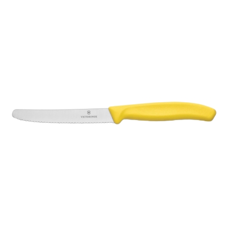 Nóż do pomidorów Victorinox 6.7836.L118 ząbkowany, żółty, zaokrąglona końcówka