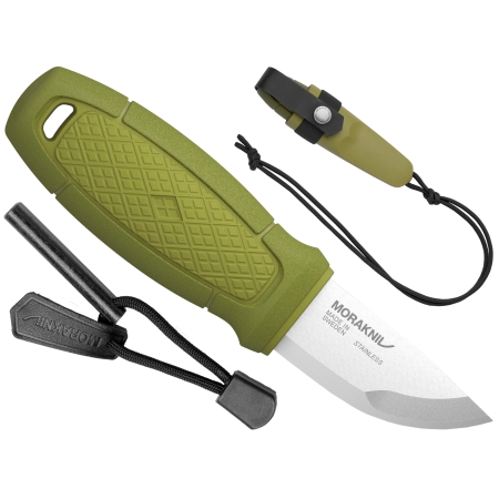 Nóż Morakniv Eldris oliwkowy z zestawem Neck Knife stal nierdzewna