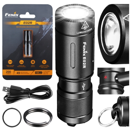 Latarka LED Fenix E02R czarna