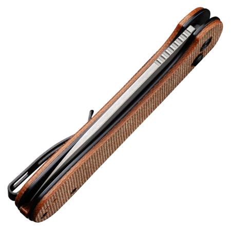 Nóż składany Civivi Button Lock Elementum C2103D brown micarta