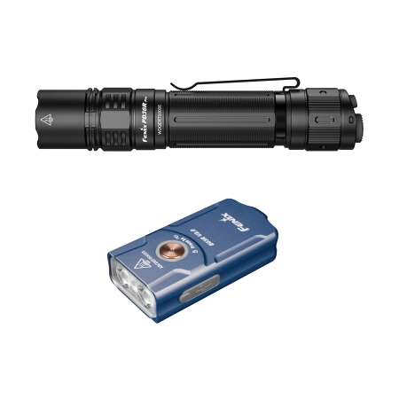 Zestaw latarek LED Fenix PD36R Pro i E03R V2.0 niebieska