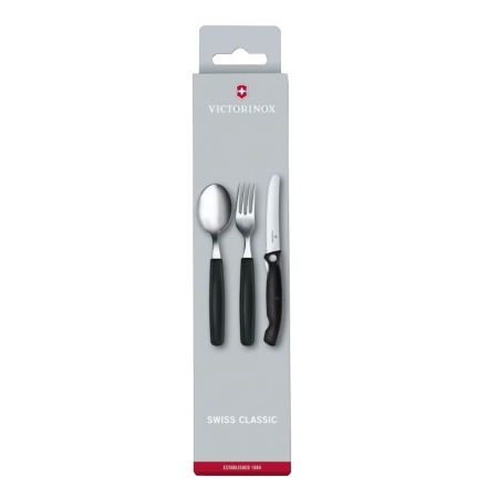 Zestaw sztućców Victorinox 6.7192.F3 (nóż składany, widelec, łyżka) czarny