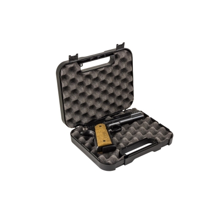 Kufer na pistolet Megaline 24,5x17,8x3,9 cm czarny z czarnymi klamrami