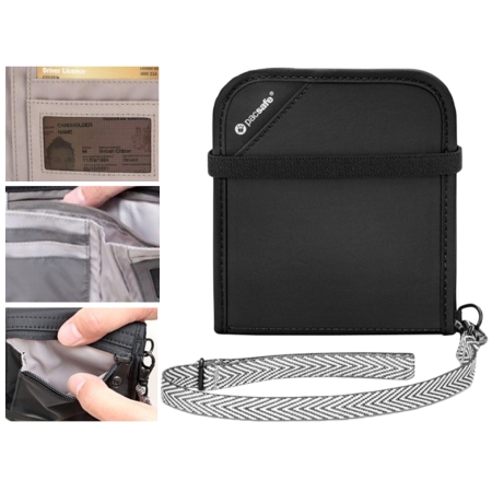 Portfel antykradzieżowy Pacsafe RFIDsafe V100 czarny
