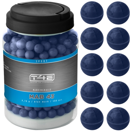 Kule z farbą T4E Sport MAB kal. .43 500 szt. niebieskie